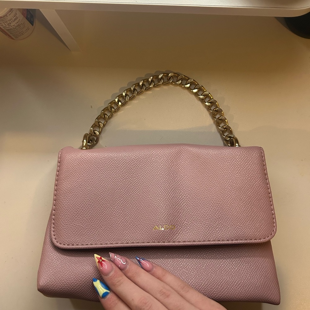 Aldo Blush Pink Chain-Handle Shoulder Bag